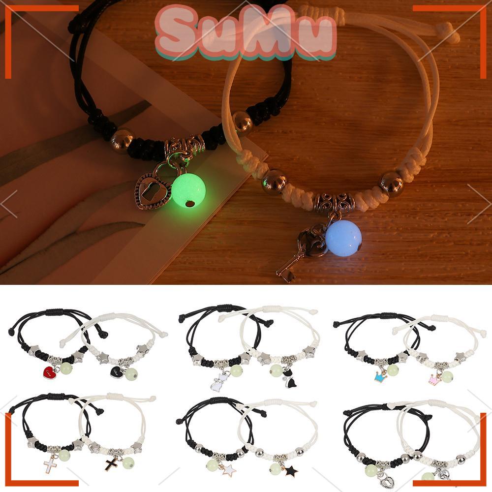 Set 2 Vòng Tay Chuỗi Hạt Mặt Thánh Giá Phát Sáng