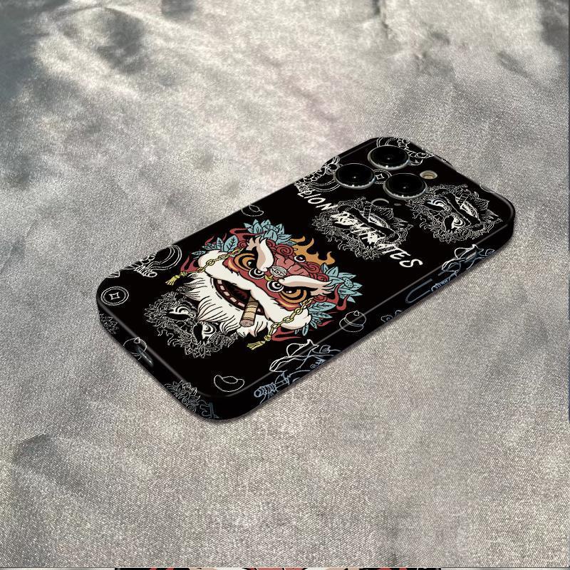 Ốp Điện Thoại Màu Đen Chống Sốc Họa Tiết Sư Tử Cho Iphone 1211 plus max 7814Pro6In 13 T8WR