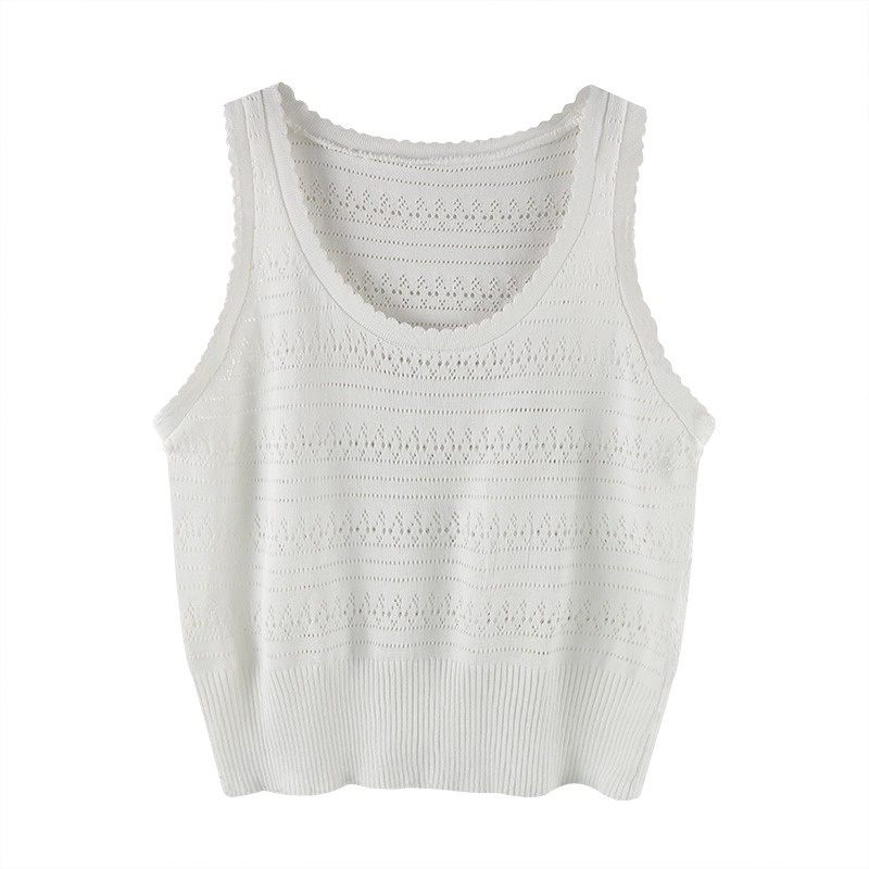 Áo Dệt Kim Sát Nách Dáng Ngắn Thời Trang Mùa Hè Cho Nữ