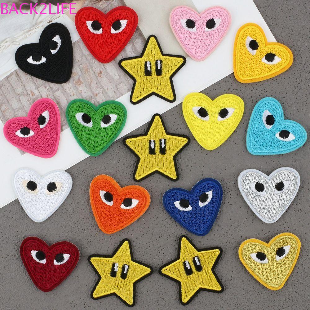 2 Miếng Vá Quần Áo Jean Thêu Hình Trái Tim Sau Lưng