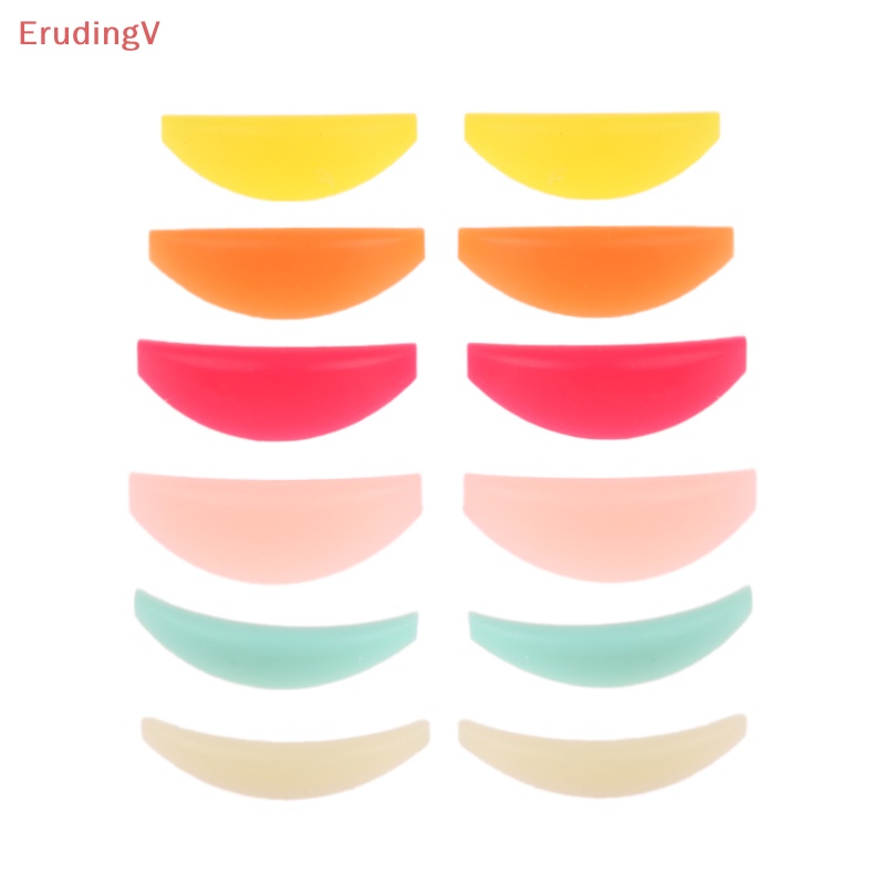 Bộ 6 Cặp Đệm Silicone Uốn Cong Lông Mi Nhiều Màu Có Thể Tái Sử Dụng