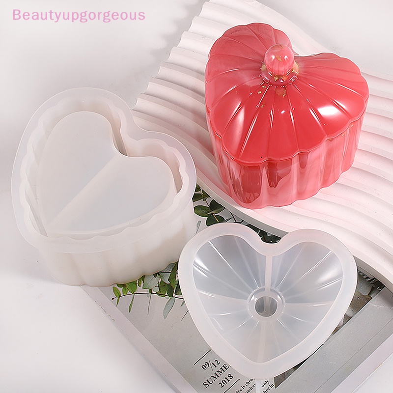 [BeupgorsV] Khuôn Silicone Làm Hộp Lưu Trữ Xi Măng Hình Trái Tim Có Nắp Đậy Trang Trí Nhà Cửa