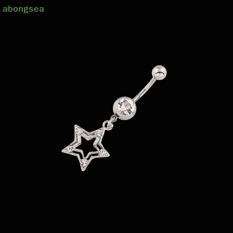 Khuyên Rốn Bằng Thép Không Gỉ Đính Đá Hình Ngôi Sao Thời Trang Cho Nữ