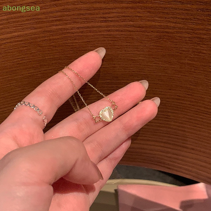 Vòng cổ Mặt Trái Tim Đính Đá Zircon Phong Cách Hàn Quốc Cho Nữ