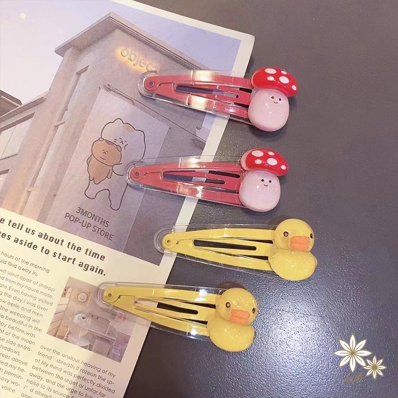 Kẹp Tóc BB Trong Suốt Họa Tiết Hoa Dễ Thương