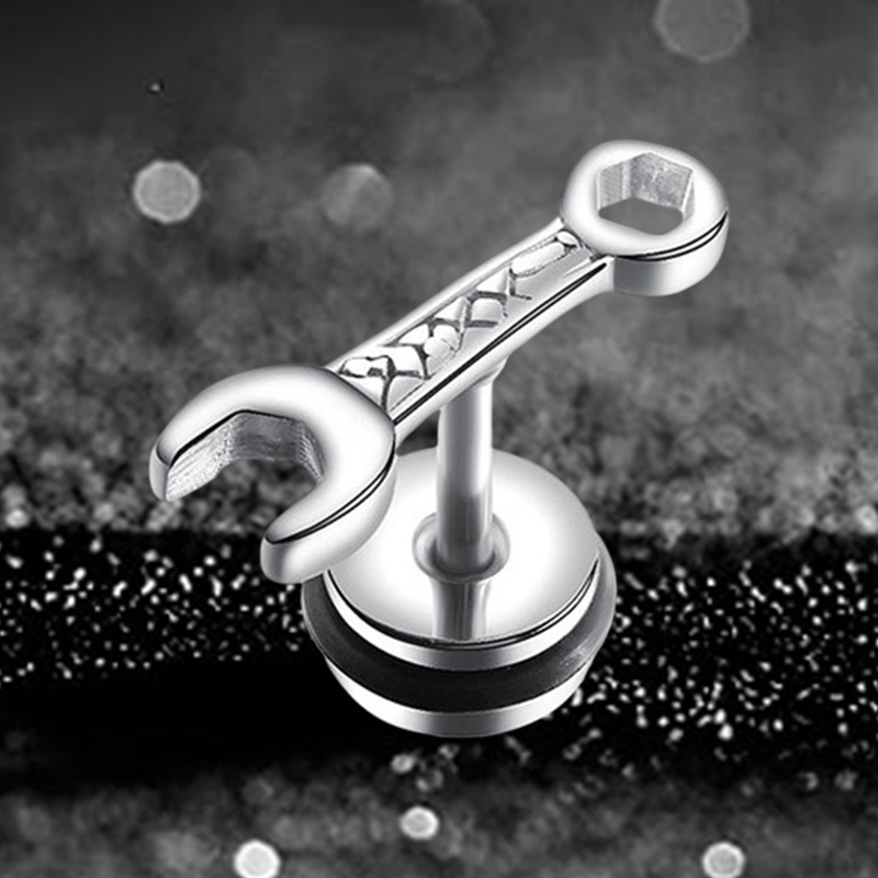 Khuyên Tai Hình Cờ Lê Bằng Thép Không Gỉ Thời Trang Cá Tính