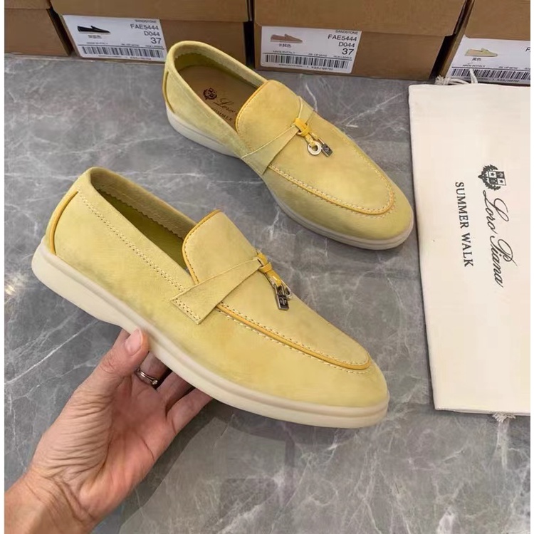 Giày Loro Piana Chính Hãng 100% Da Lộn Đế Mềm Phẳng Thoải Mái