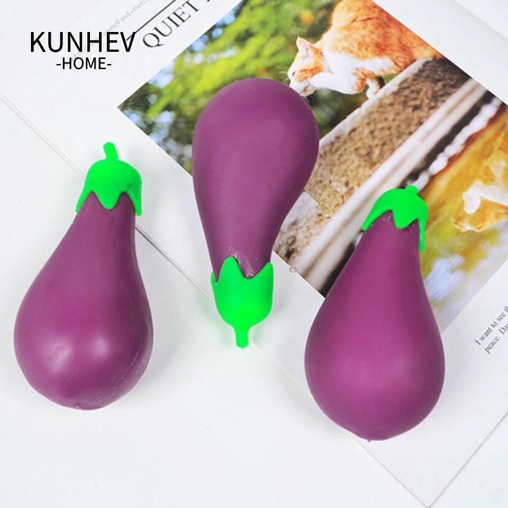 KUNHEV Đồ Chơi Nắn Bóp Đàn Hồi Giảm Stress Hình Quả Cà Tím