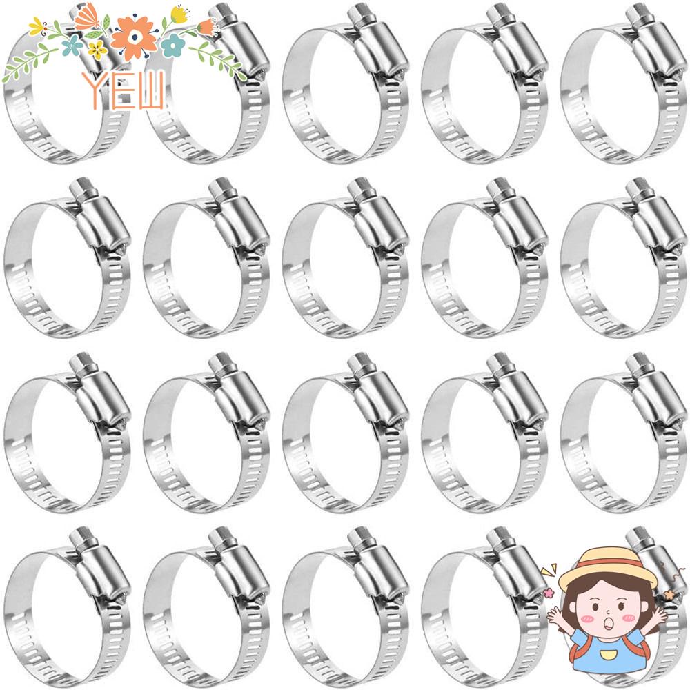 Set 20 Kẹp Ống Bằng Thép Không Gỉ 6-12mm Tùy Chỉnh Tiện Dụng Cho Cơ Khí