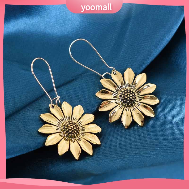 [YM] Bông Tai Hoa Hướng Dương Ba Chiều Phong Cách Bohemian Cổ Điển Mới