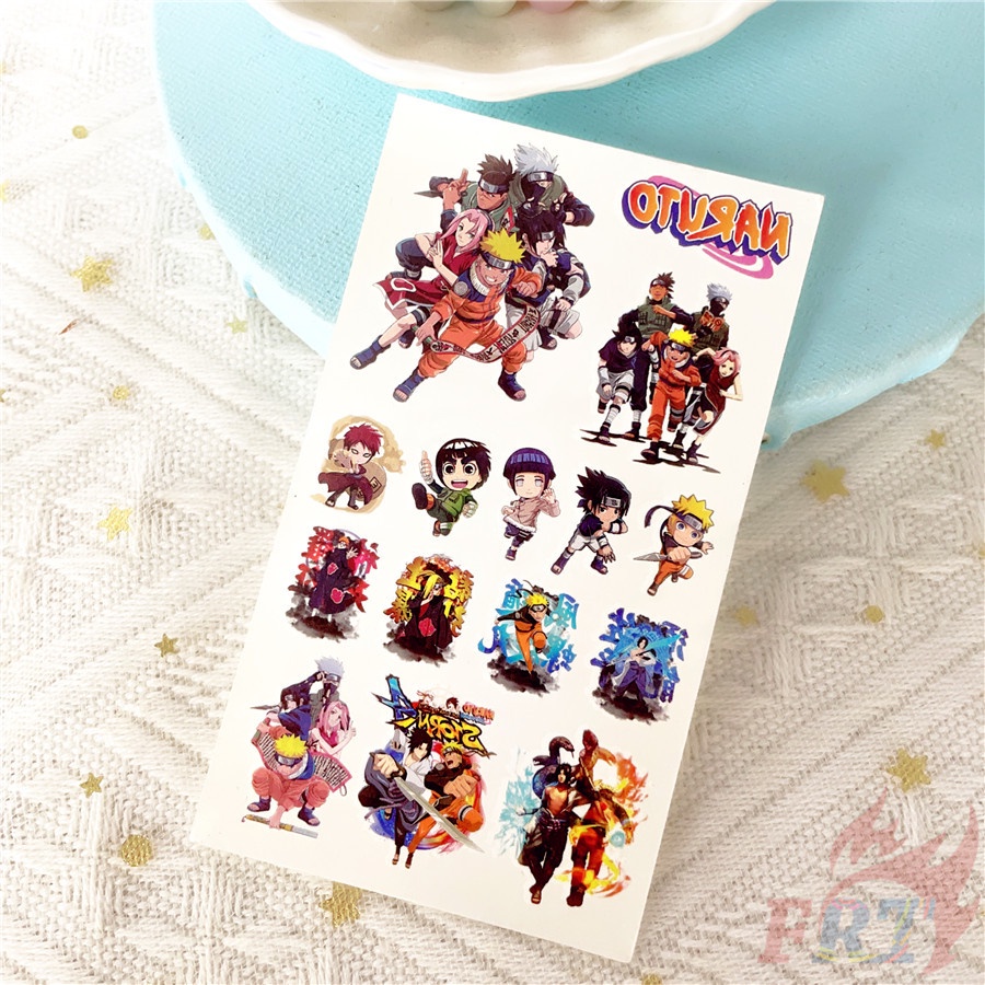 ✿ Hình Xăm Dán Tạm Thời Mini Hình Naruto Series 02-02 ✿ 1 Tấm Hình Xăm Dán Chống Nước Họa Tiết Uzumaki Naruto Uchiha Sasuke