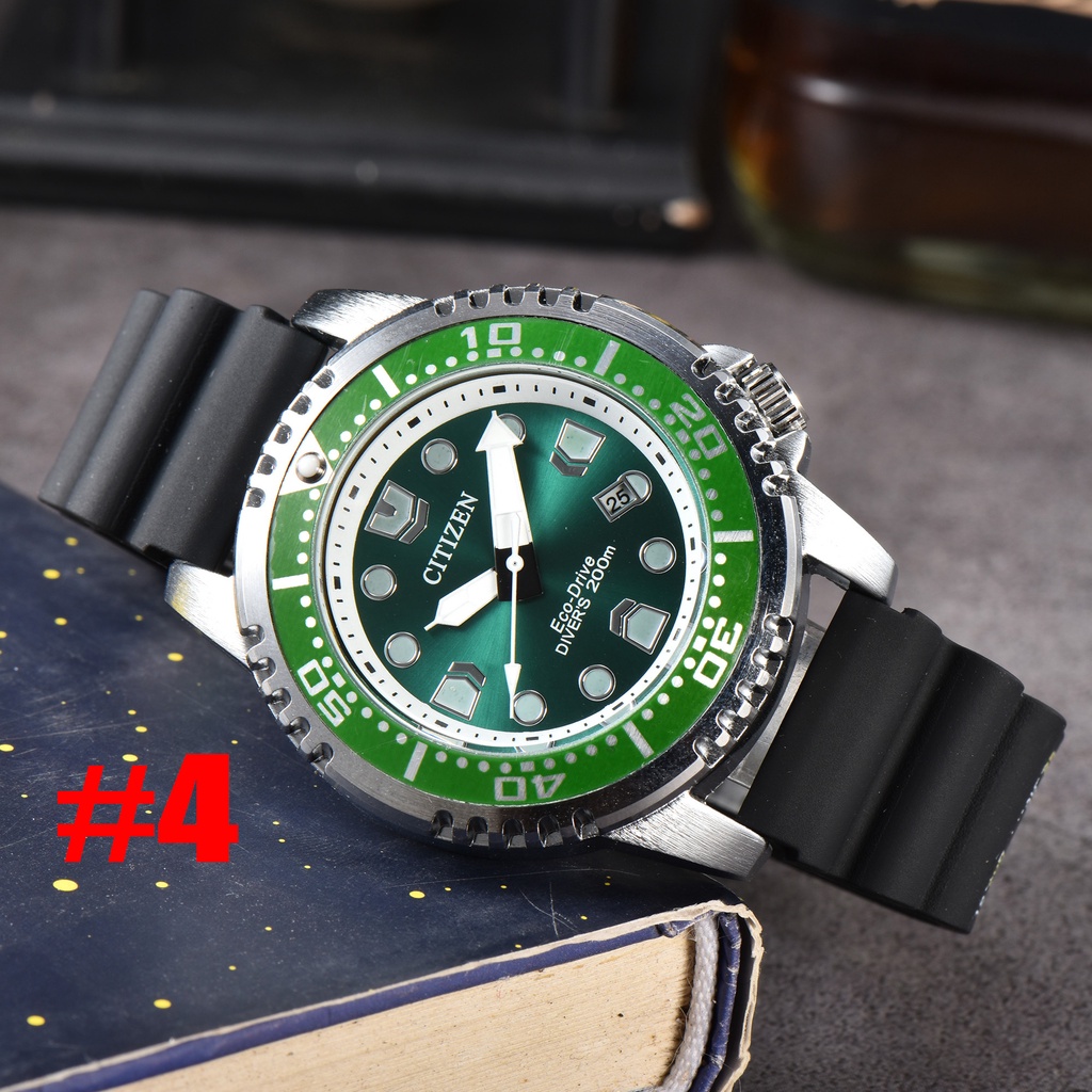 Đồng Hồ Quartz Nam Hiển Thị Ngày Dây Cao Su Silicone
