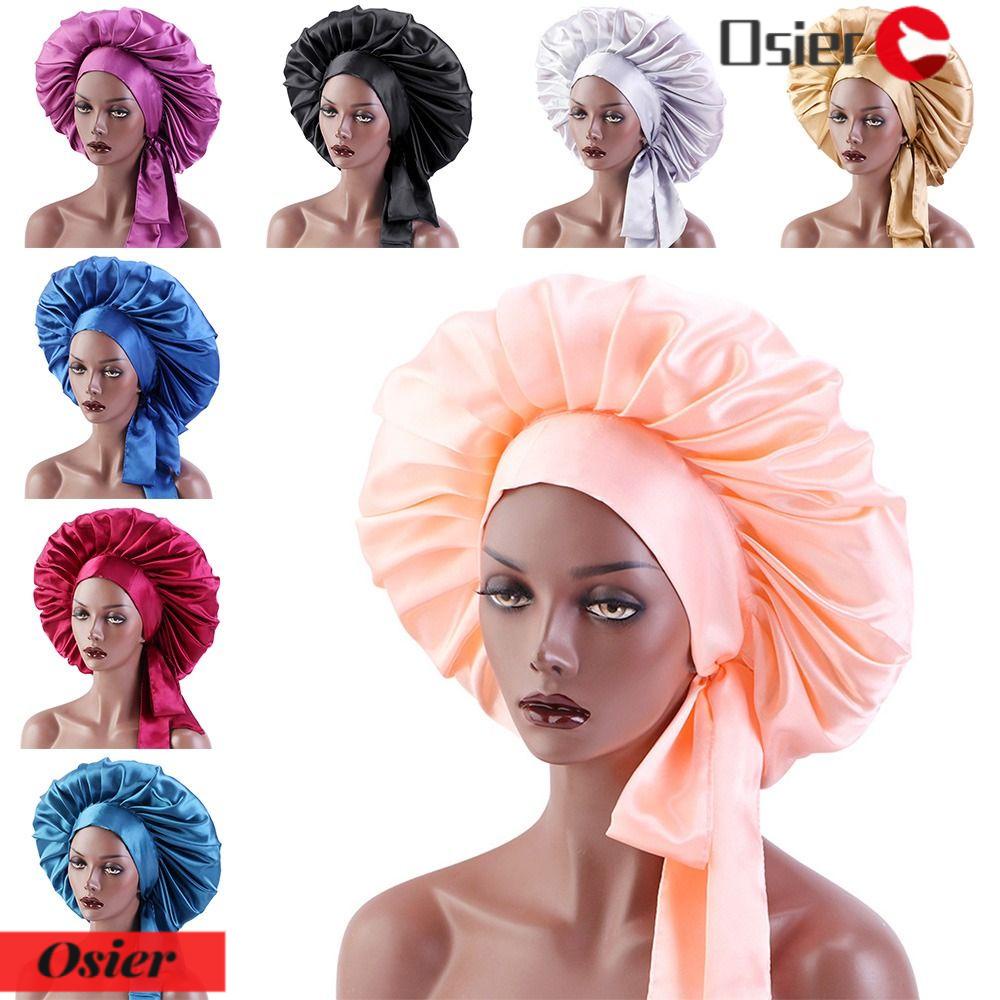 OSIER1 Mũ Trùm Đầu Kiêm Khăn Choàng Cổ Một Lớp Bằng Satin Thời Trang Giúp Chăm Sóc Tóc Chemo