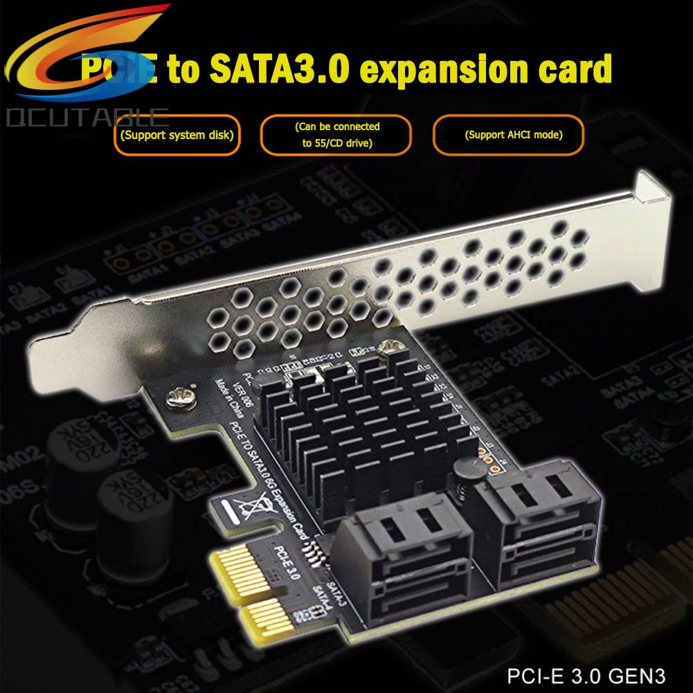 Card ChuyểN ĐổI 4 CổNg SATA III 6Gbps SATA 3.0 Sang PCIe 1X + Khung