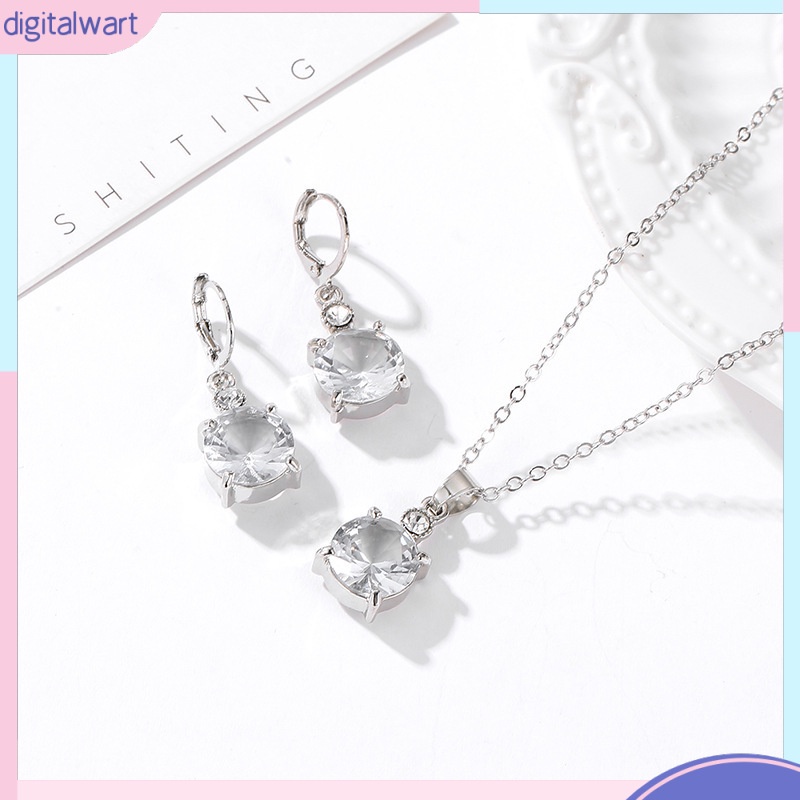 Bộ Vòng cổ + Bông Tai Bằng Hợp Kim Đính Pha Lê