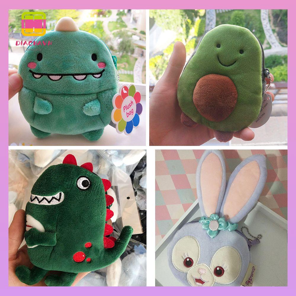 DIACHAVN Ví Nhỏ Đựng Tiền Xu Có Khóa Kéo Họa Tiết Hoạt Hình Dễ Thương Cho Bé Gái