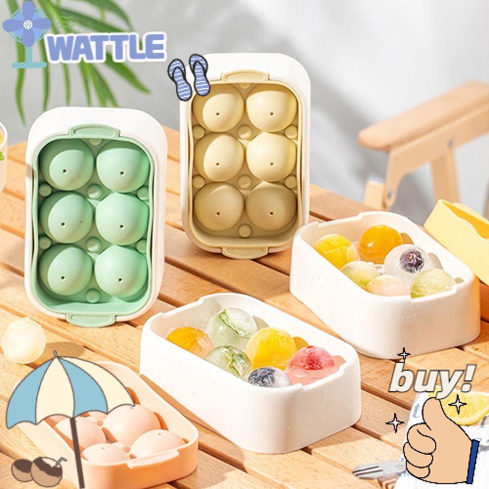 WTTLE Khuôn Làm Đá Viên 6 Ngăn Có Nắp Đậy Dùng Cho Mùa Hè
