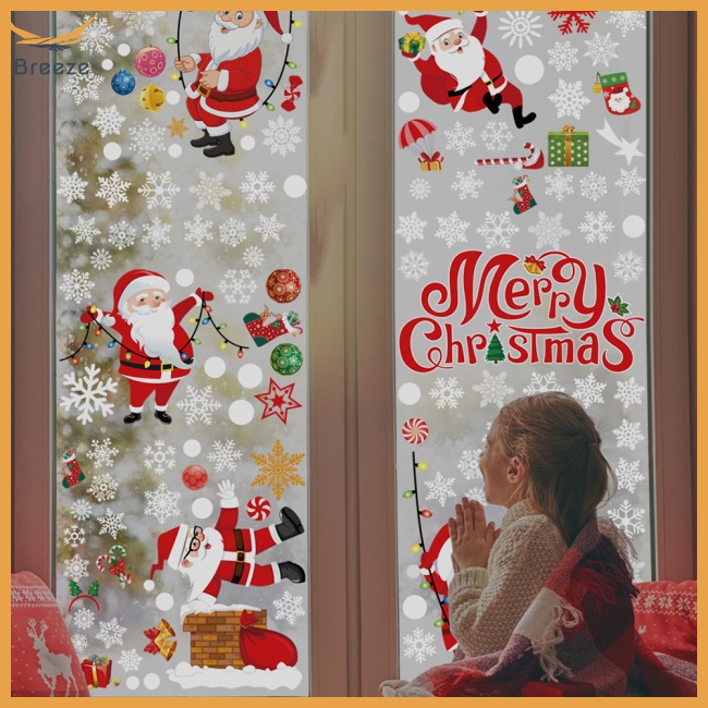 Bộ 8 Miếng Dán Cửa Sổ Trang Trí Giáng Sinh