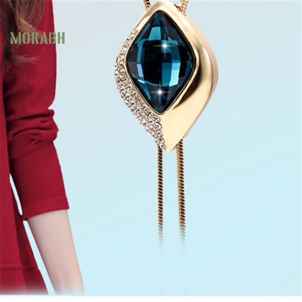 [Mok Abh] Vòng cổ Dáng Dài Mặt Đính Kim Cương Giả Và Ngọc Trai Nhân Tạo