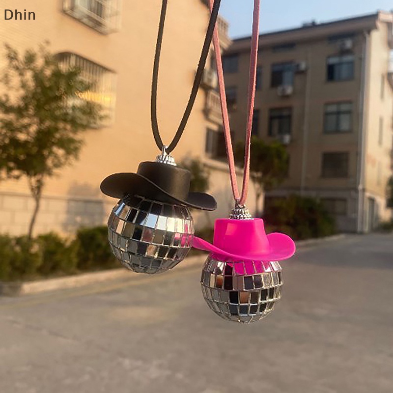 [Dhin] Quả Bóng Cao Bồi Đội Mũ Cao Bồi Mini Phản Quang Nhiều Màu Sắc Treo Trang Trí Xe Hơi