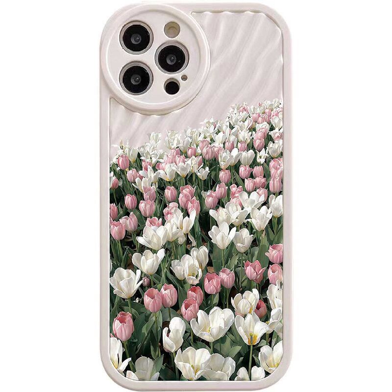 Ốp Lưng ChốNg SốC HìNh Hoa Tulip Cho IPhone 11 12 13 14 Pro MAX 14 Plus XR 7 8 7Plus 8Plus X XS MAX SE 2020 2022