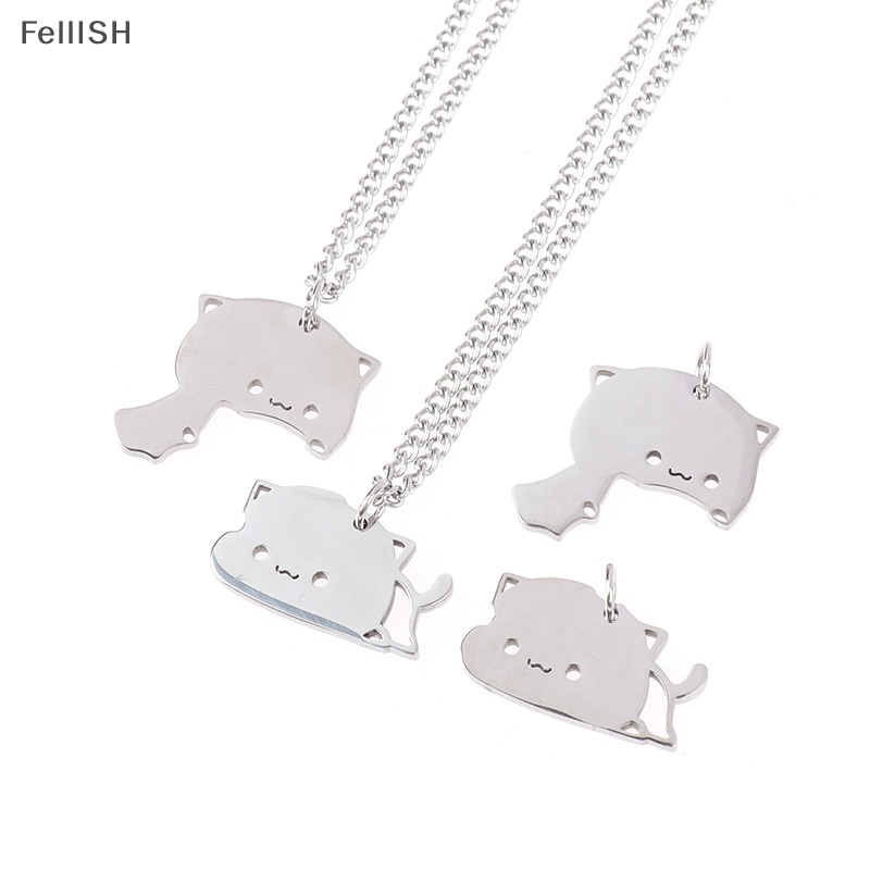 Vòng cổ Mặt Hình Mèo Bằng Thép Không Gỉ Phù Hợp Làm Quà Cho Ngày Của Valene 439br