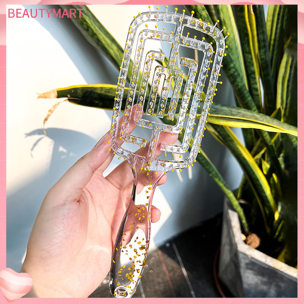 Lược Chải Tóc Tạo Kiểu Chống Tĩnh Điện Thiết Kế Dạng Cong Bằng Nhựa