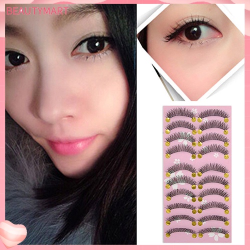 Bộ 10 Cặp Lông Mi Giả Dày Tự Nhiên Trang Điểm Xinh Đẹp