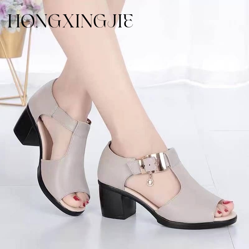 HONGXINGJIE dép sandal nữ dép đế cao Xu hướng thời trang năm 2023NEW 062147