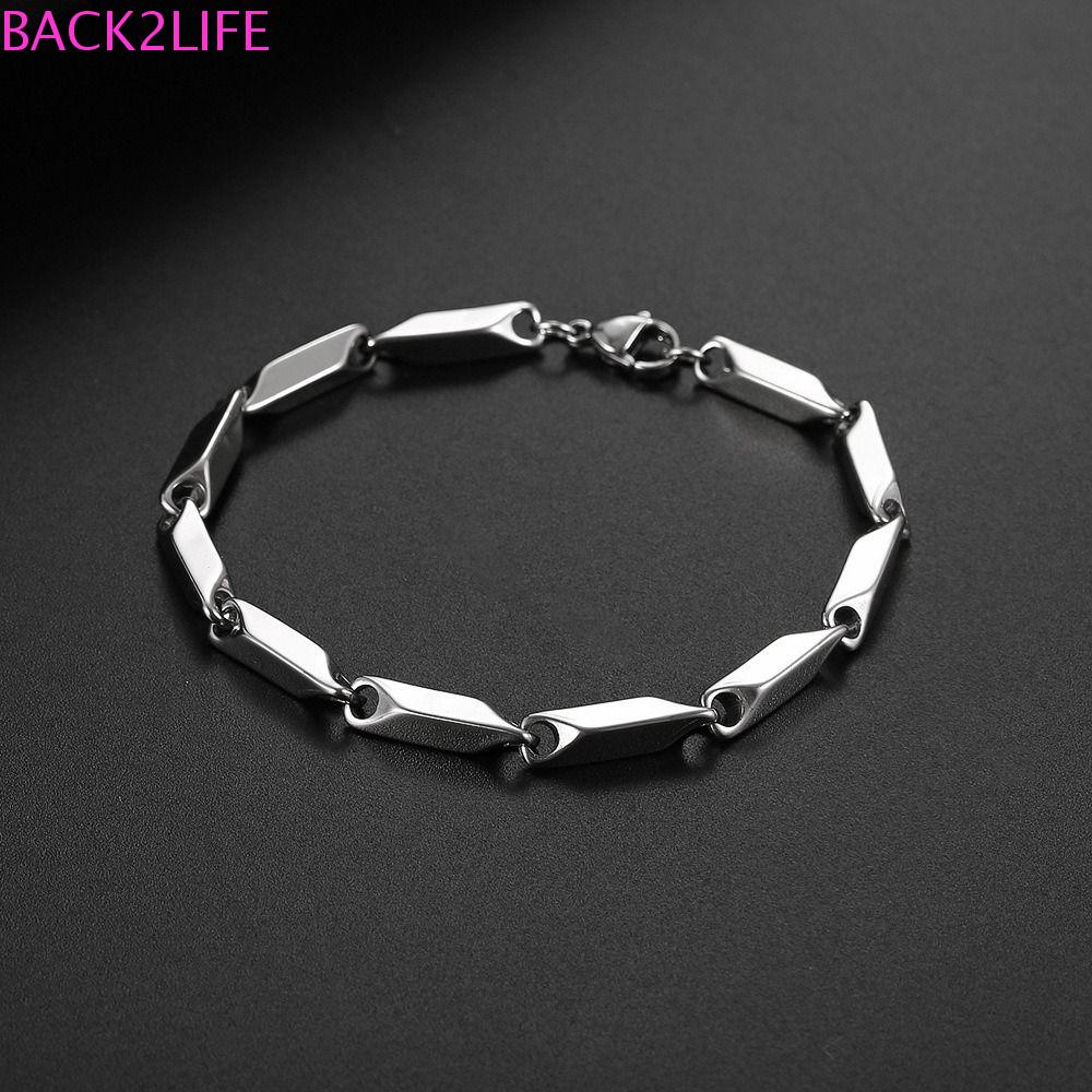 BACK2LIFE Vòng Đeo Tay Bằng Thép Không Gỉ Kiểu Dáng Hình Học Thời Trang Cho Nam