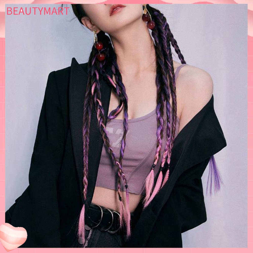 [beautymart] Tóc Giả Thắt Bím Vô Hình Không Để Lại Dấu Vết Màu Gradient Bằng Lụa Chịu Nhiệt Độ Cao Hai Sợi Có Thể Điều Chỉnh Dành Cho Nữ