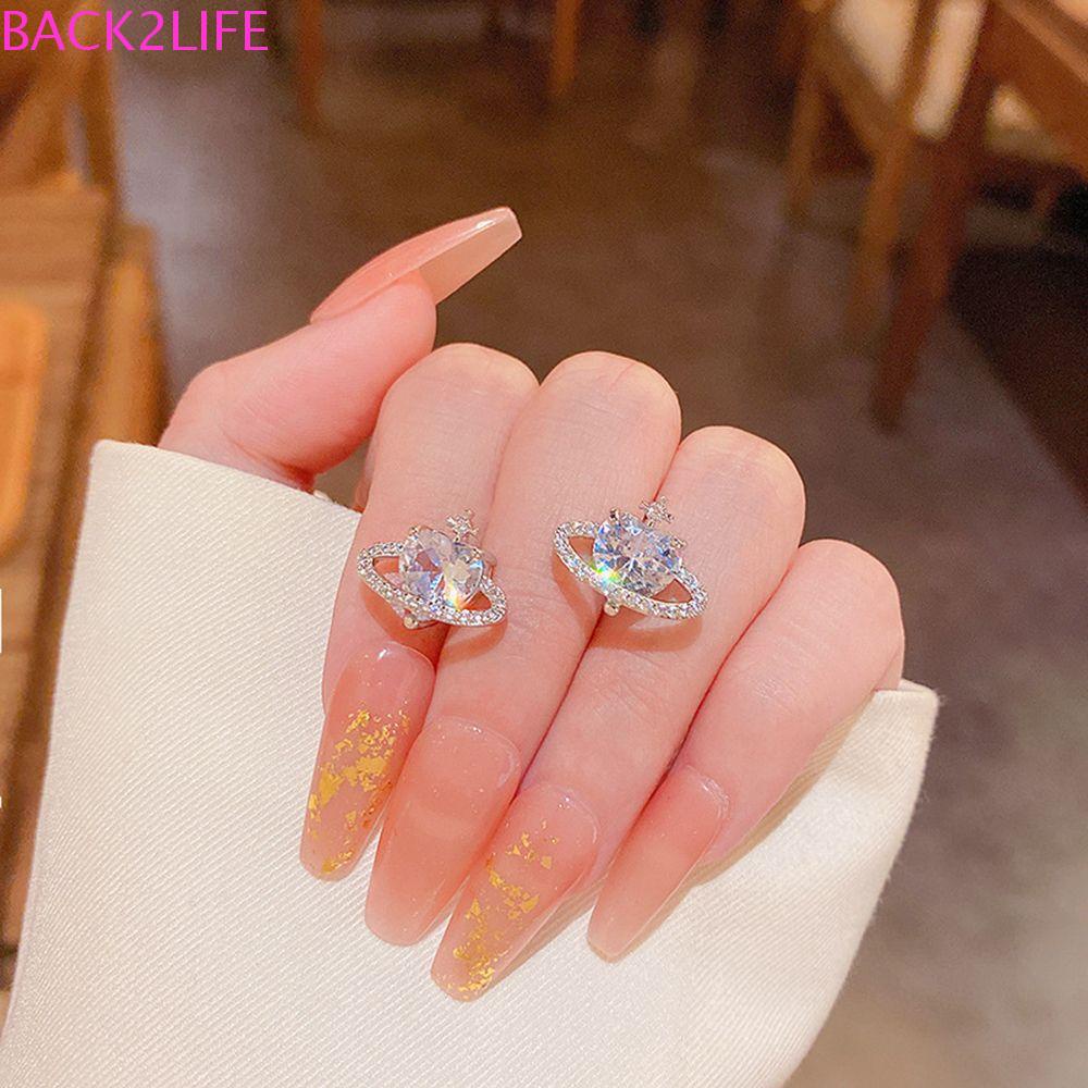 BACK2LIFE Bông Tai Hình Hành Tinh Đơn Giản Thanh Lịch Cho Nữ