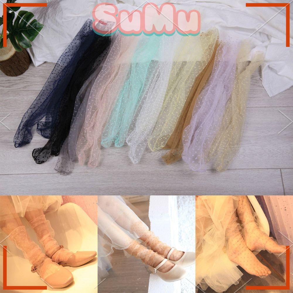 SUMU Vớ Vải Tuyn Họa Tiết Chấm Bi Thời Trang Cho Nữ
