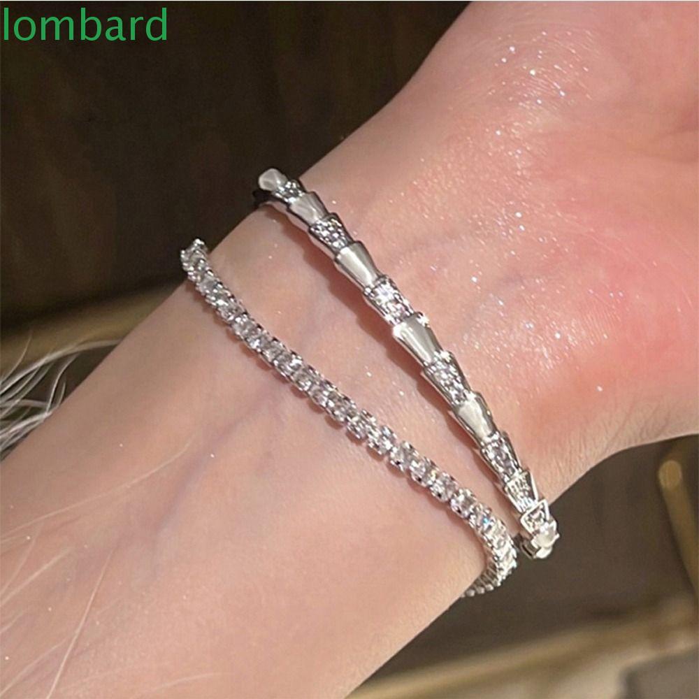 Vòng Tay Mạ Bạc Hình Rắn Đính Đá Thời Trang Hàn Quốc Y2K