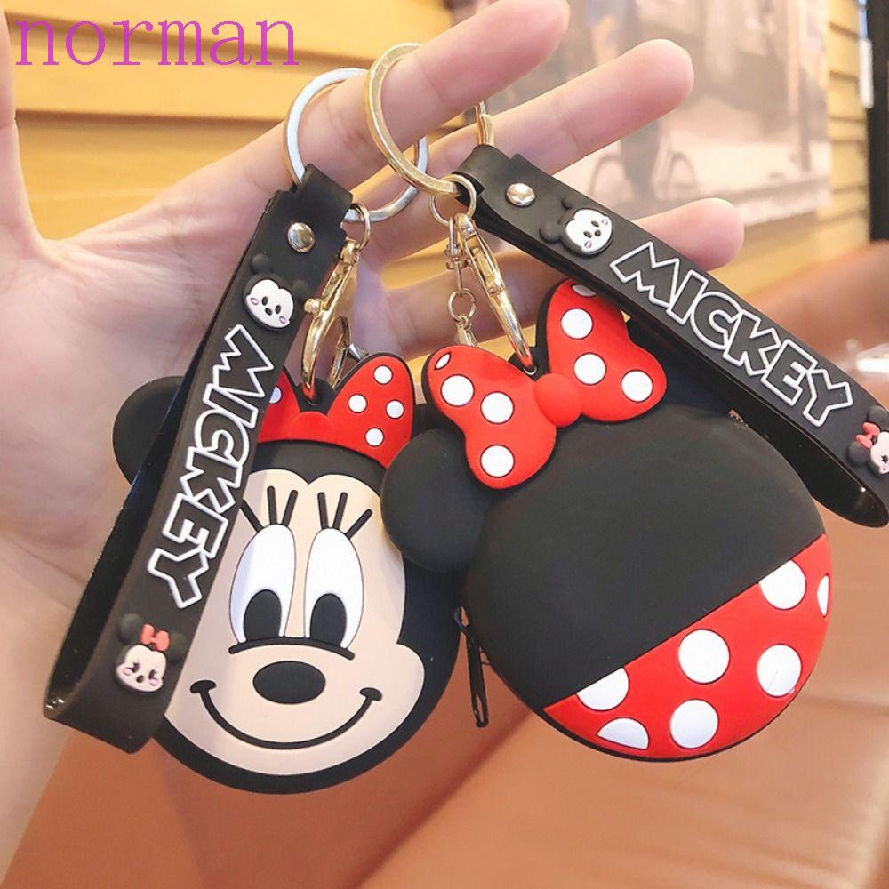NORMAN Móc Khóa Gắn Gương Trang Điểm / Túi Xách / Gương Trang Điểm Hình Chuột Mickey Hoạt Hình Nhỏ Gọn Cho Nữ