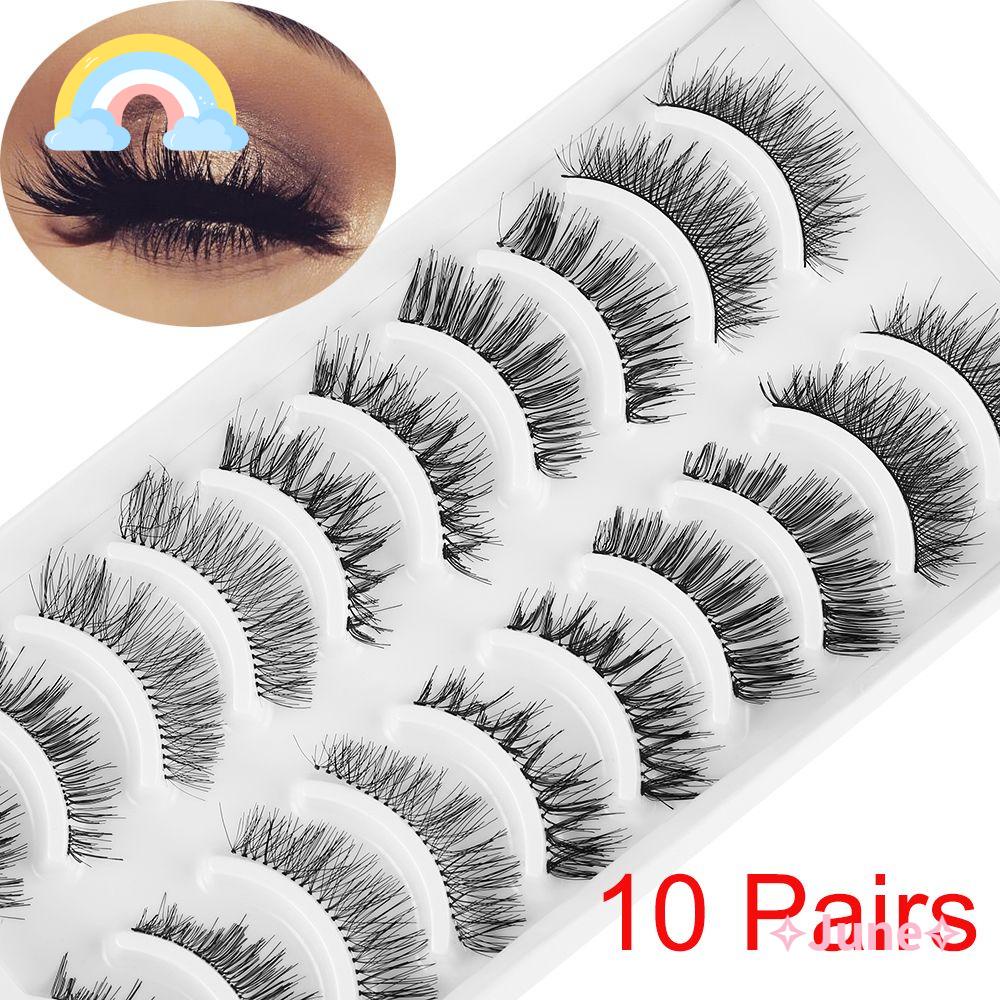 JUNE Set 10 Cặp Lông Mi Giả SKONHED Dài Và Dày Có Thể Tái Sử Dụng