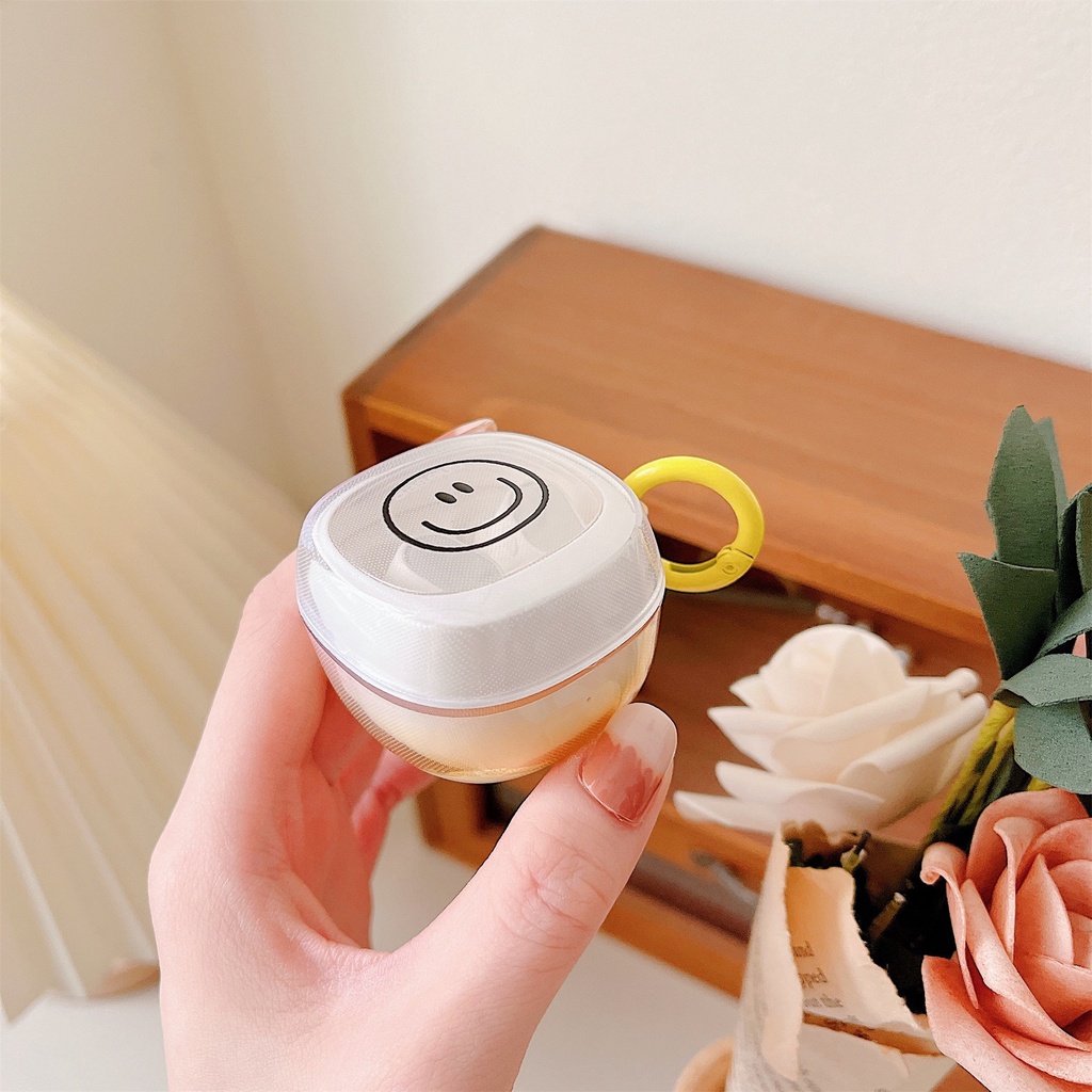 Vỏ Bảo Vệ Hộp Sạc Tai Nghe Bluetooth Không Dây Baseus WM01 WM02 Bằng TPU Mềm Trong Suốt Màu Gradient Họa Tiết Mặt Cười Dễ Thương