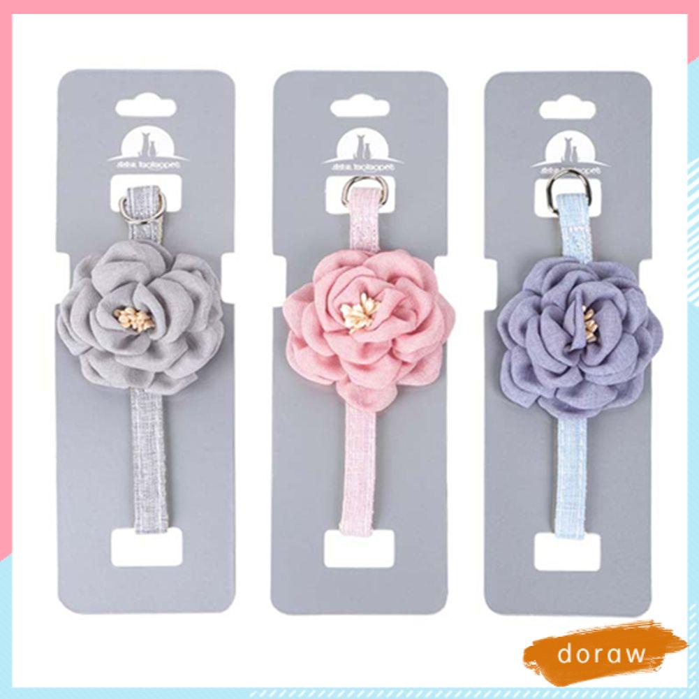 DORAW Vòng Cổ Hoa Trà Màu Trơn Dễ Thương Cho Thú Cưng