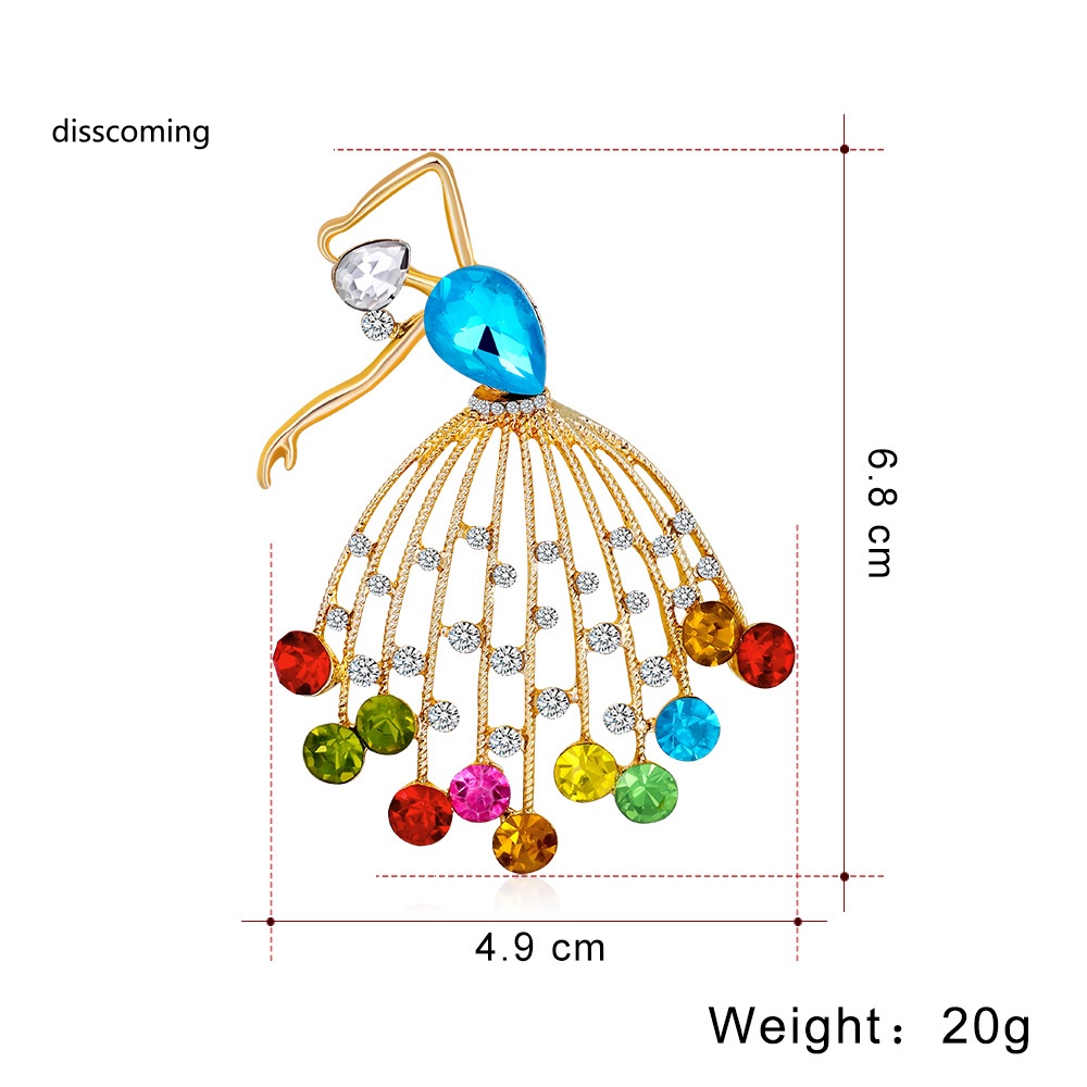Đầm Nữ Kiểu Dáng Thời Trang Thanh Lịch| Trâm Cài Áo Hình Vũ Công Ba Lê Đính Kim Cương Nhiều Màu Phong Cách
