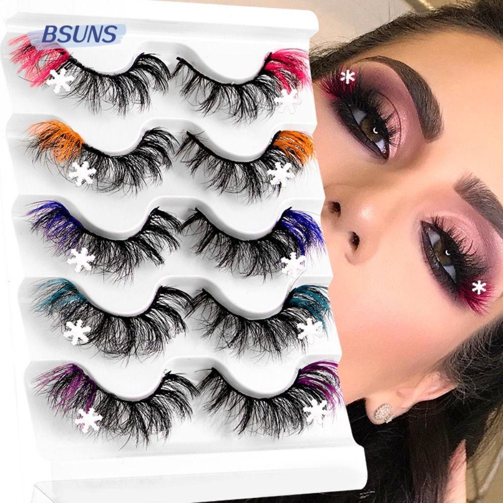 BSUNS Set 5 Cặp Lông Mi Giả 8D Nhiều Màu Sắc