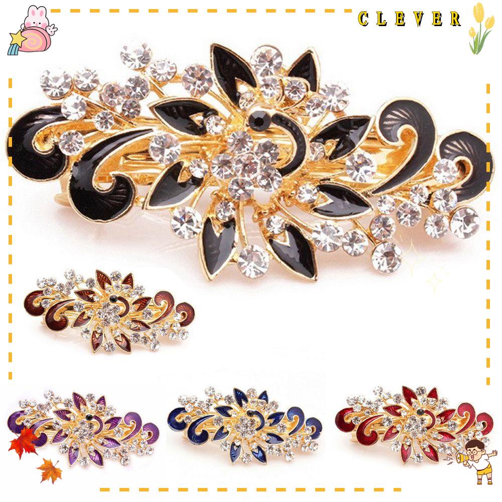 CLEVER Kẹp TóC HìNh Chú Công ĐíNh Kim Cương Giả NhiềU MàU ThờI