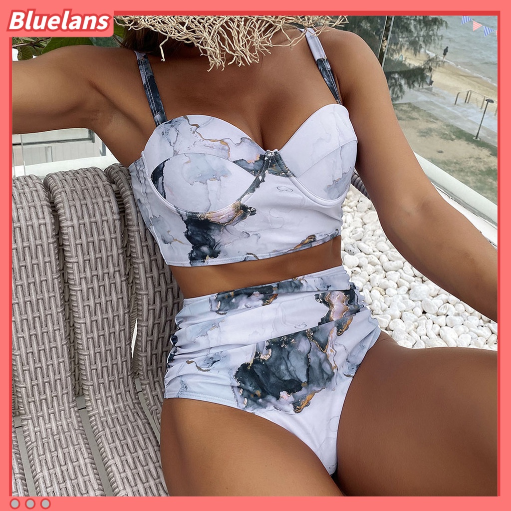 Bộ Đồ Bơi 2 Mảnh Có Mút Nâng Ngực Màu Sắc Trơn Quyến Rũ Dành Cho Nữ