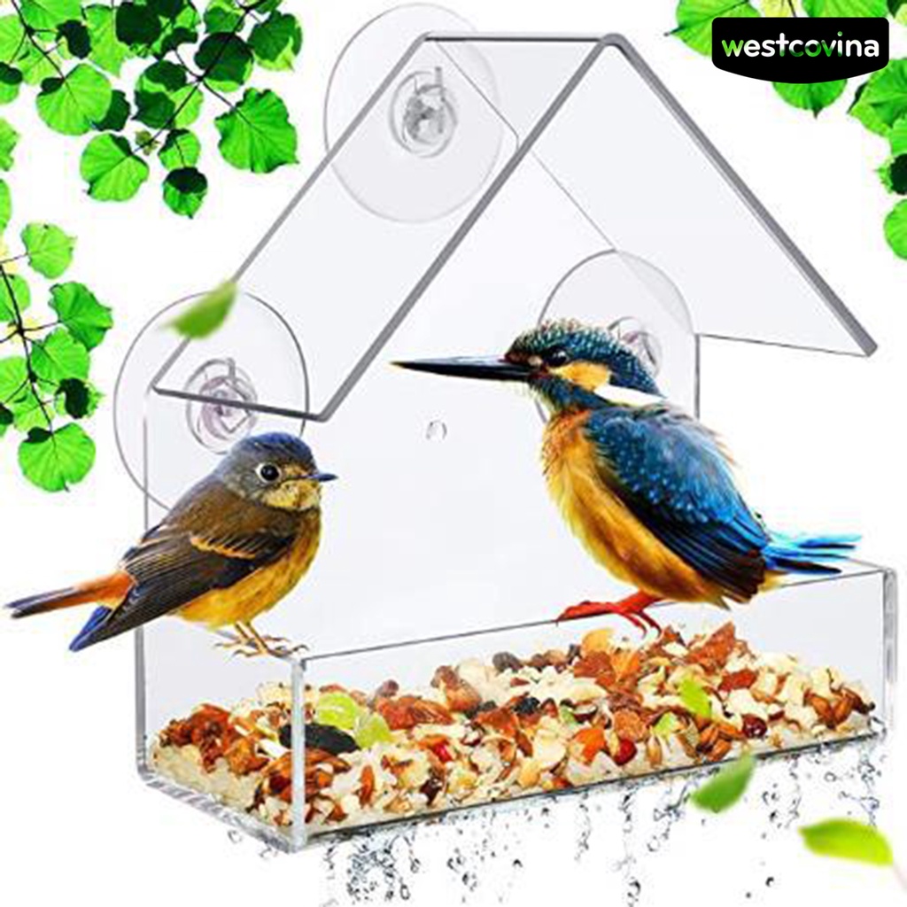 [COD]♞Khay Đựng Thức Ăn Dung Tích Lớn Thiết Kế Cốc Hút Chống Mài Mòn Tiện Dụng Cho Chim Cảnh