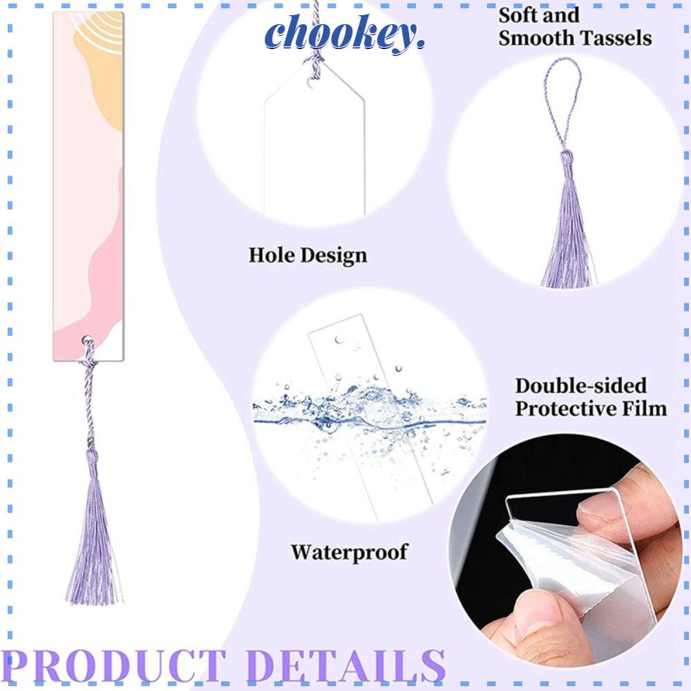 CHOOKEY Set 30 Thẻ Đánh Dấu Trang Sách Hai Mặt Bằng Acrylic In Họa Tiết DIY