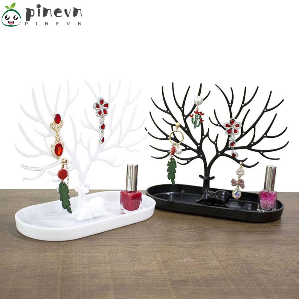 Giá Đỡ Trưng Bày Trang Sức Bằng Nhựa Hình Sừng Hươu Màu Đỏ / Trắng / Đen Tinh Tế