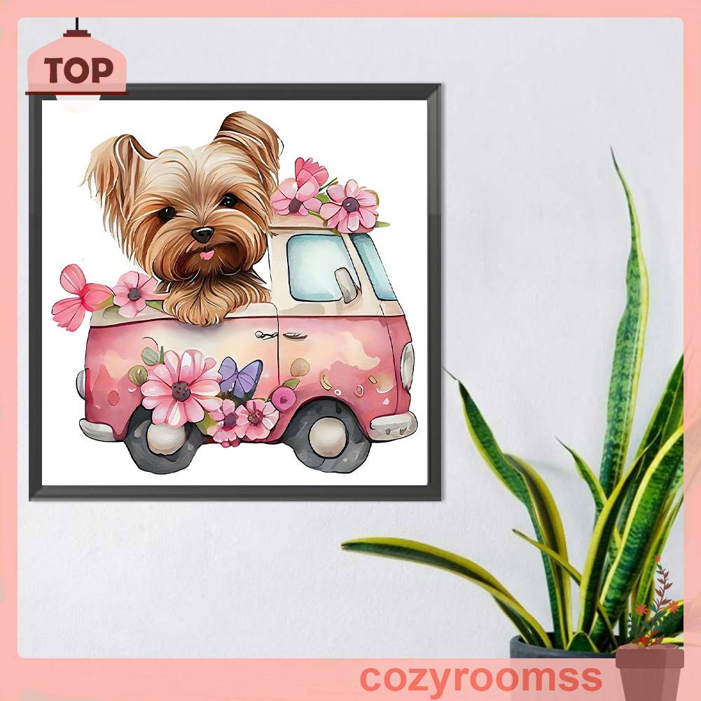 Tranh Đính Đá Kim Cương Toàn Bộ 5D DIY Hình Vẽ Chó Trang Trí Nhà Cửa