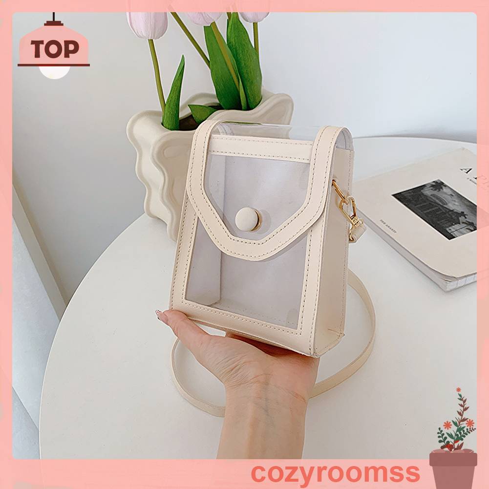 Túi Xách Nhựa Trong Suốt Hình Vuông Đơn Giản Cho Nữ