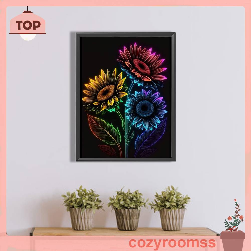 Tranh Đính Đá Kim Cương Toàn Bộ 5D DIY Hình Vẽ Hoa Hướng Dương