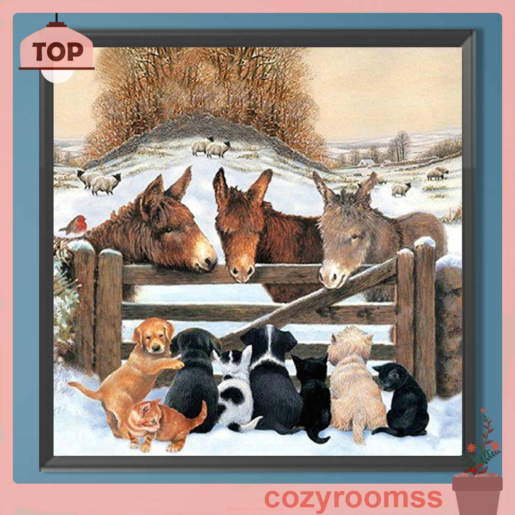 Tranh Đính Đá Kim Cương Toàn Bộ 5D DIY Hình Vẽ Lừa