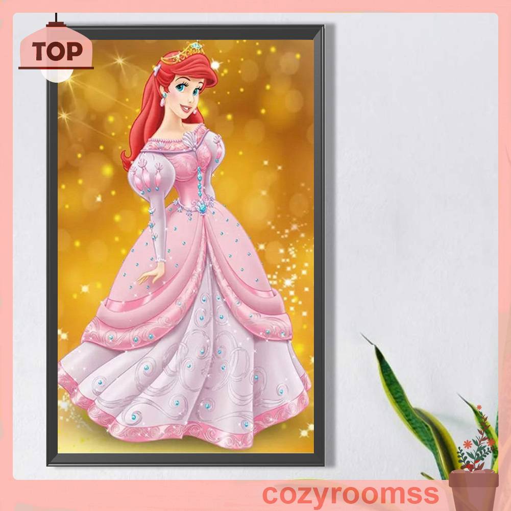 Tranh Đính Đá Kim Cương Toàn Bộ 5D DIY Hình Vẽ Công Chúa Belle